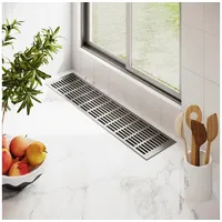 MS Beschläge Lüftungsgitter Alu Edelstahloptik Hochwertig 130 x 1200
