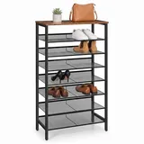 Relaxdays Schuhregal 75 x 137 x 30 cm Schwarz / Schwarz