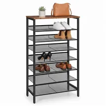 Relaxdays Schuhregal 75 x 137 x 30 cm Schwarz / Schwarz