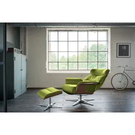 KAWOLA Sessel TOSAR Velvet 83 x 110 x 89 cm Grün mit Hocker