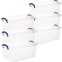 Centi 6er Set Aufbewahrungsboxen mit Deckel Plastikbox 3L transparent