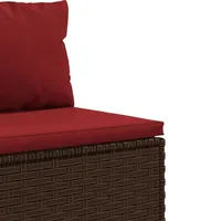 vidaXL 10-tlg Garten-Lounge-Set mit Kissen Braun Poly Rattan Modell 32