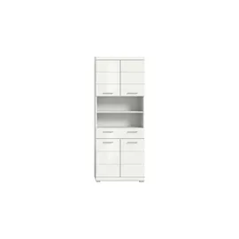 xonox.home Hochschrank 74 cm x 191 cm x 31 cm Front Weiß Hochglanz FSC®