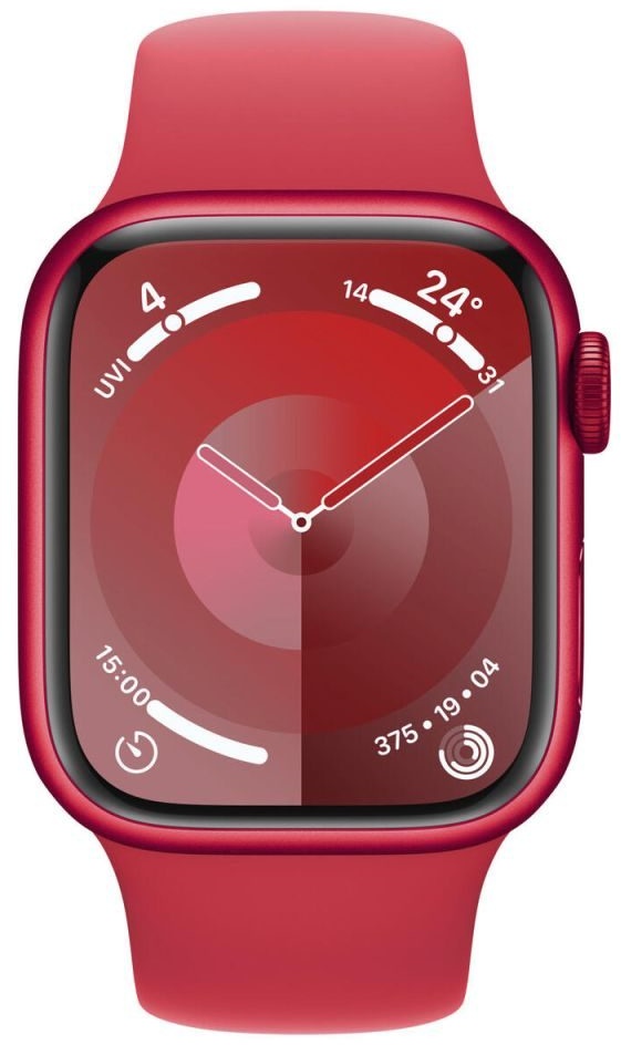 Apple Watch Series 9 GPS 41mm Aluminiumgehäuse rot, Sportband rot M/L