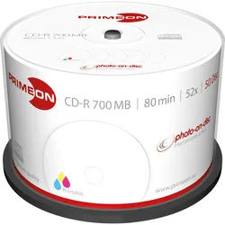 PRIMEON CD-R 2761105 52x 700MB 80 Minuten Spindel 50 Stück