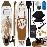 Physionics SUP-Board Stand Up Paddle Board Aufblasbares SUP Board 360cm Ra(Gold)