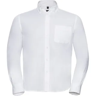 Russell Collection Klassisches Twill Hemd  Langarm, white, M