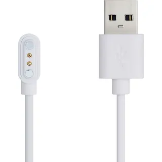kwmobile USB Kabel Charger kompatibel mit Willful Fitnesstracker/Smartwatch YAMAY/Fitpolo/Wyze/Umidigi Ladekabel - Smart Watch Ersatzkabel - Fitnesstracker Aufladekabel in Weiß