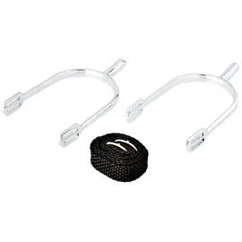 Covalliero Kerbl Damen Sporen mit Sporenriemen Tropfenform Paar, 30 mm, 321254, metallisch, ysilver