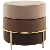 Kayoom Hocker Creme/Braun ca. 48,5x46 cm