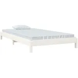 furnicato Bett Stapelbett Weiß 90x190 cm Massivholz Kiefer (1-tlg) weiß