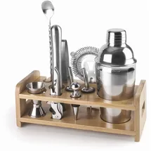 Lacor Cocktail-Kit Shaker 10-teilig Edelstahl/Bambus