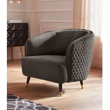 Home Affaire Sessel HOME AFFAIRE "Oradea Cocktailsessel", braun, B:85cm H:78cm T:87cm, Samtoptik (100% Polyester), Sessel, Sessel, mit eleganter Steppung auf Rückseite der Rückenlehne