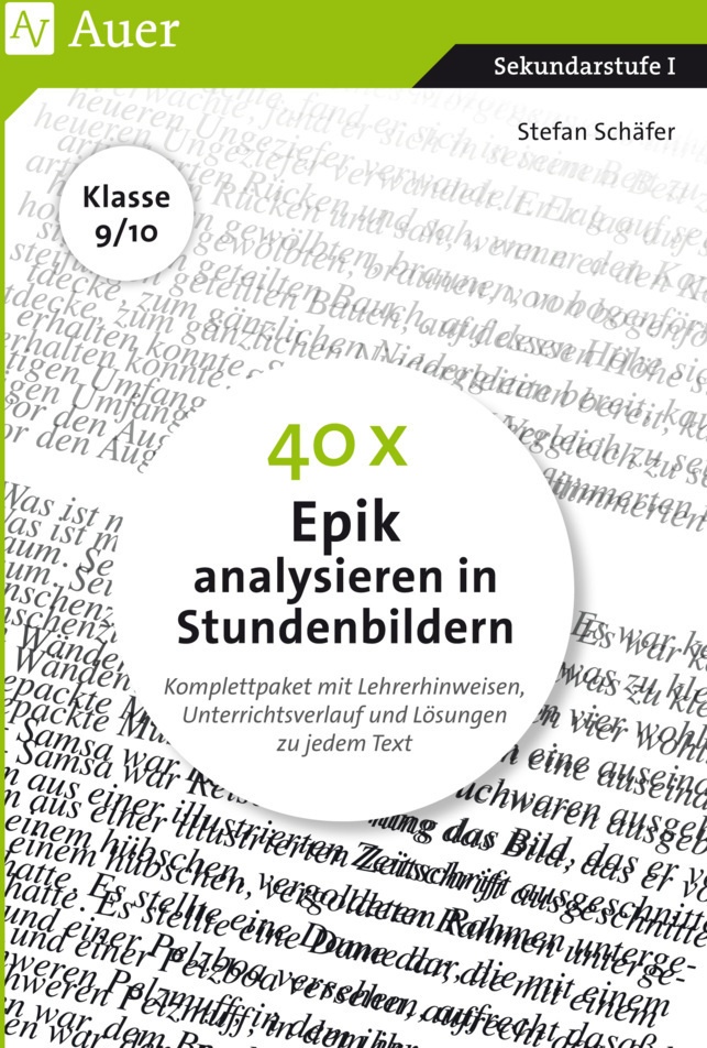 40 X Epik Analysieren / 40 X Epik Analysieren In Stundenbildern 9-10 - Stefan Schäfer  Geheftet