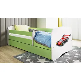 raumhirsch furniture Kinderbett Rennwagen 80 x 180 cm Holzwerkstoff grün