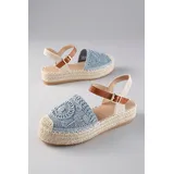 aniston shoes Plateau-Sandaletten Damen Blau/Braun 36