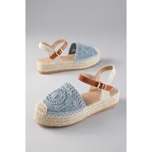 aniston shoes Plateau-Sandaletten Damen Blau/Braun 36