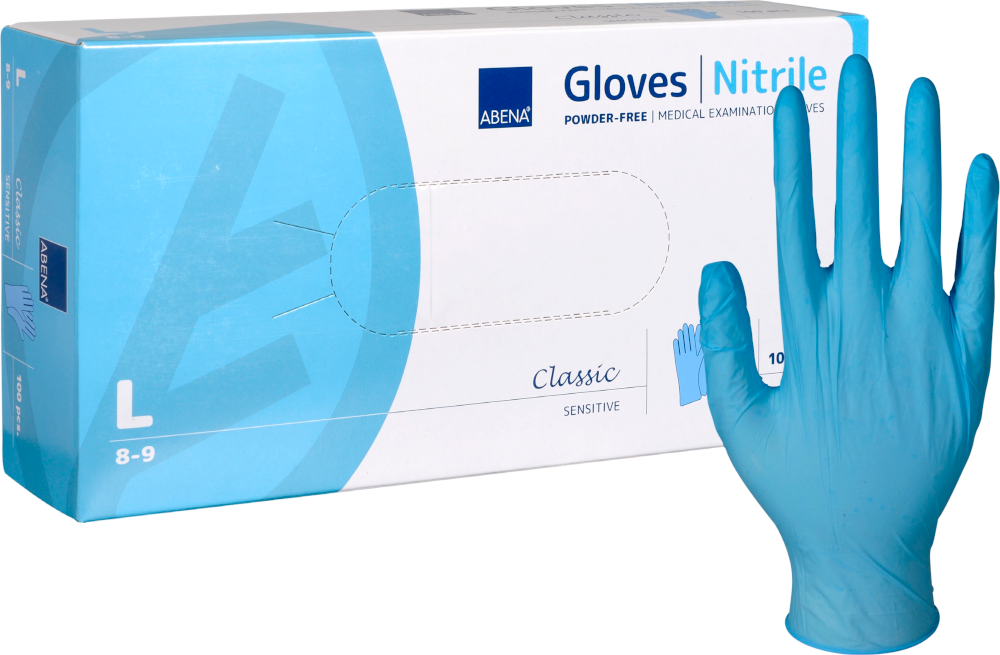 ABENA Classic Nitril Unt.Hands.unste.pf L blau 10X150St