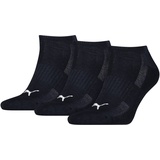 Puma Unisex Sneaker-Socken, Vorteilspack - Cushioned, Frottee-Sohle, Logo, einfarbig Blau 35-38