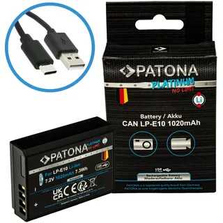 PATONA Platinum Akku USB-C Input Canon LP-E10| Preis nach Code SOMMER