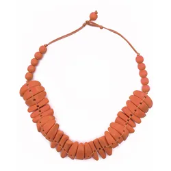 Kette mit Anhänger "Tina", Damen, Gr. one size, Holz, orange, COLLEZIONE ALESSANDRO, Basic, Halsketten, trendstarke Kette aus Holz