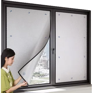 NEPHRA Sonnenschutzfolie Fenster Innen oder Außen, 6MM Doppelseitige Aluminiumfolie, Fensterfolie Sonnenschutz Hitzeschutz, Reflektierende Dachfenster Folie (Größe : 40x110cm)