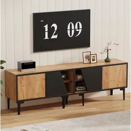 modfu TV-Lowboard 160x45x36,5 cm Hellbraun/Schwarz Spanplatte