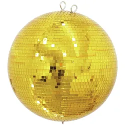 Spiegelkugel 40cm - Discokugel - 10x10mm Echtglas Spiegel - PROFI Serie - gold