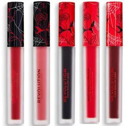 Makeup Revolution  Lippenstift Set mit 5 Vinyl Flüssigen Lippenstiften - Nightmare / B  in, Einheitsgrösse