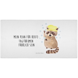 Mr. & Mrs. Panda Handtuch Waschbär – Weiß – Geschenk, Tiermotive, Fröhlich, Seifenblasen, wasch, (1-St) weiß 10 cm x 50 cm