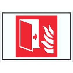 Brandschutztür Brandschutz Symbol Aufkleber A5 (148x210mm)