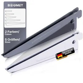 boomet Regalträger für Wandschienen 2-reihig · Länge: 17cm · Farbe: Weiß · Menge: 10 · Regalhalterung für Wandregal Metall · Regalsystem Regalwinkel