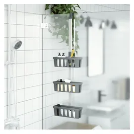 vidaXL Duschregal zum Hängen 30x15x(67-105) cm Aluminium