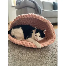 Aumüller Katzenkorb Grobstrick - Kuschelhöhle für Katzen, Rosé
