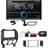 Kenwood DPX-7300DAB Bluetooth DAB CD USB Einbauset für Mazda 2 2008-2014