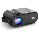 Mini Beamer 5G WiFi Bluetooth Full HD 1080P Unterstützt, HORLAT Beamer klein 9800 Lumen Tragbarer Projektor mit ±15° Trapezkorrektur, Heimkino Projektor für Smartphone