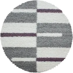 Hochflor-Teppich AYYILDIZ TEPPICHE "Gala Shaggy 2505", lila, H:30mm Ø:200cm, Kunstfaser, Teppiche, Wohnzimmer
