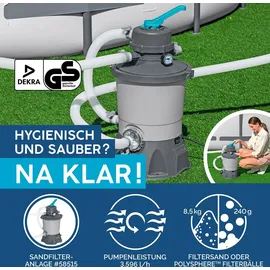 BESTWAY Hydrium Stahlwandpool Komplett-Set Ø 360 x 120 cm inkl. Sandfilteranlage