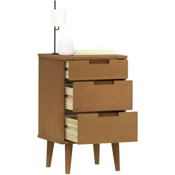 vidaXL Nachttisch MOLDE Braun 40x35x65 cm Massivholz Kiefer