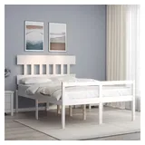 furnicato Bett Seniorenbett aus Massivholz Weiß 205,5 x 125,5 x 81 cm (1-tlg) weiß 125.5 cm x 205.5 cm x 81 cm