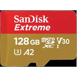 SanDisk Extreme microSDXC UHS-I U3 A2 V30 + SD-Adapter 128 GB