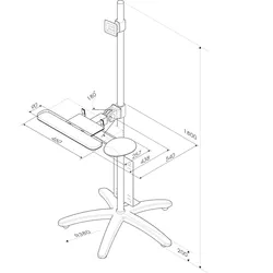 ROLINE PC/LCD-Rollständer, höhenverstellbar, bis 30 kg
