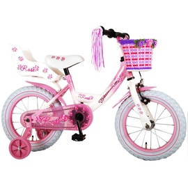 Volare Rose für Mädchen 14 Zoll Kinderrad in Pink/Weiß
