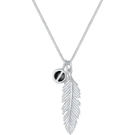 Elli Halskette Feder Boho Kristall 925 Sterling Silber