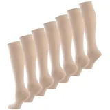 NUR DIE Kniestrümpfe Fit & Vital 7 Paar Beige 36-38