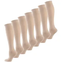 NUR DIE Kniestrümpfe Fit & Vital 7 Paar Beige 36-38