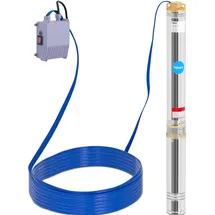 Hillvert Brunnenpumpe 95 mm / 3,75'' 6000 l/h 1100 W 20 m Kabel / 102 m Förderhöhe Edelstahl