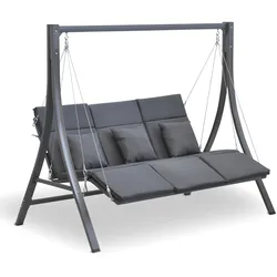 Leco Hollywoodschaukel "Mechtild" 3-Sitzer , inkl. Polsterauflagen und Kissen,grau,