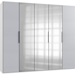 Kleiderschrank FRESH TO GO „Level“ Schränke Gr. B/H/T: 250 cm x 216 cm x 58 cm, 5 St., weiß (weiß, light grey) Kleiderschränke mit Spiegeltüren