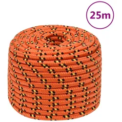 Bootsseil Orange 14 mm 25 m Polypropylen